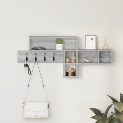 Wandgemonteerde kapstok Grijs sonoma 100 x 12 x 43.5 cm