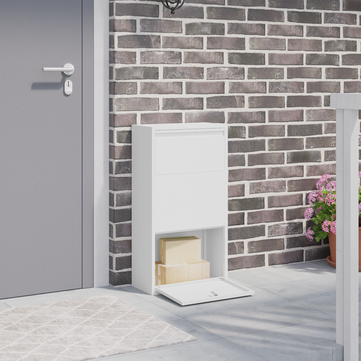 Pakket Afleverbox Wit 44x22x82 cm Staal