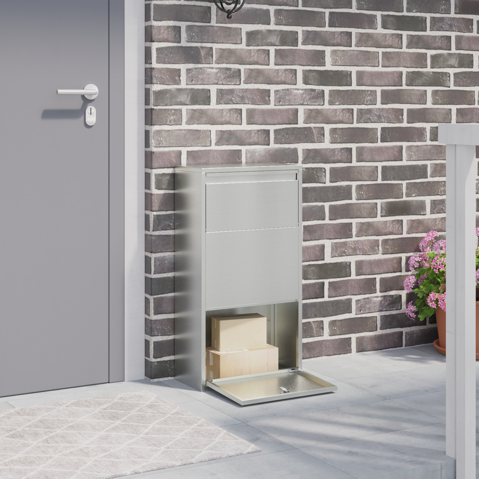 Pakketinleverbak 44x22x82 cm van Gegalvaniseerd Staal