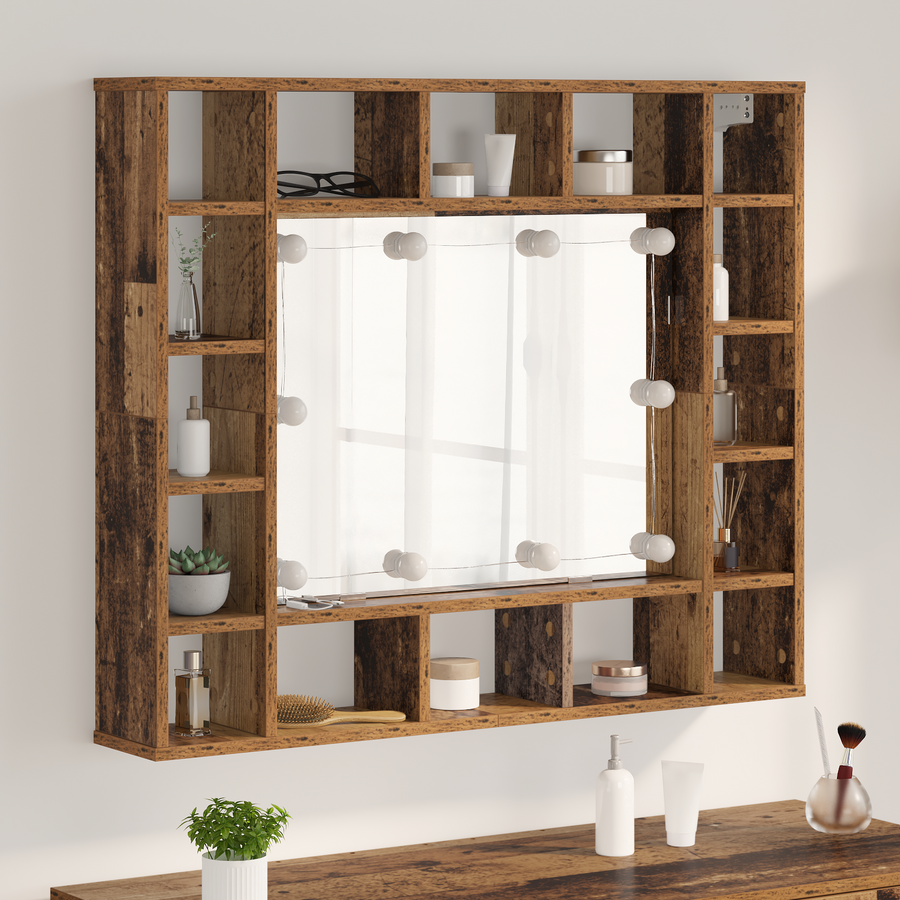 Spiegelkast Oud hout 91 x 15 x 76.5 cm Bewerkt hout