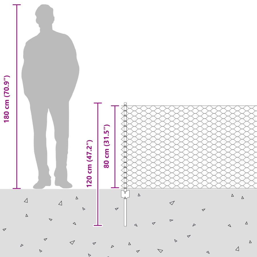 Afscheidingspalen 5 stuks U-Kanaal 80 cm Gegalvaniseerd Staal