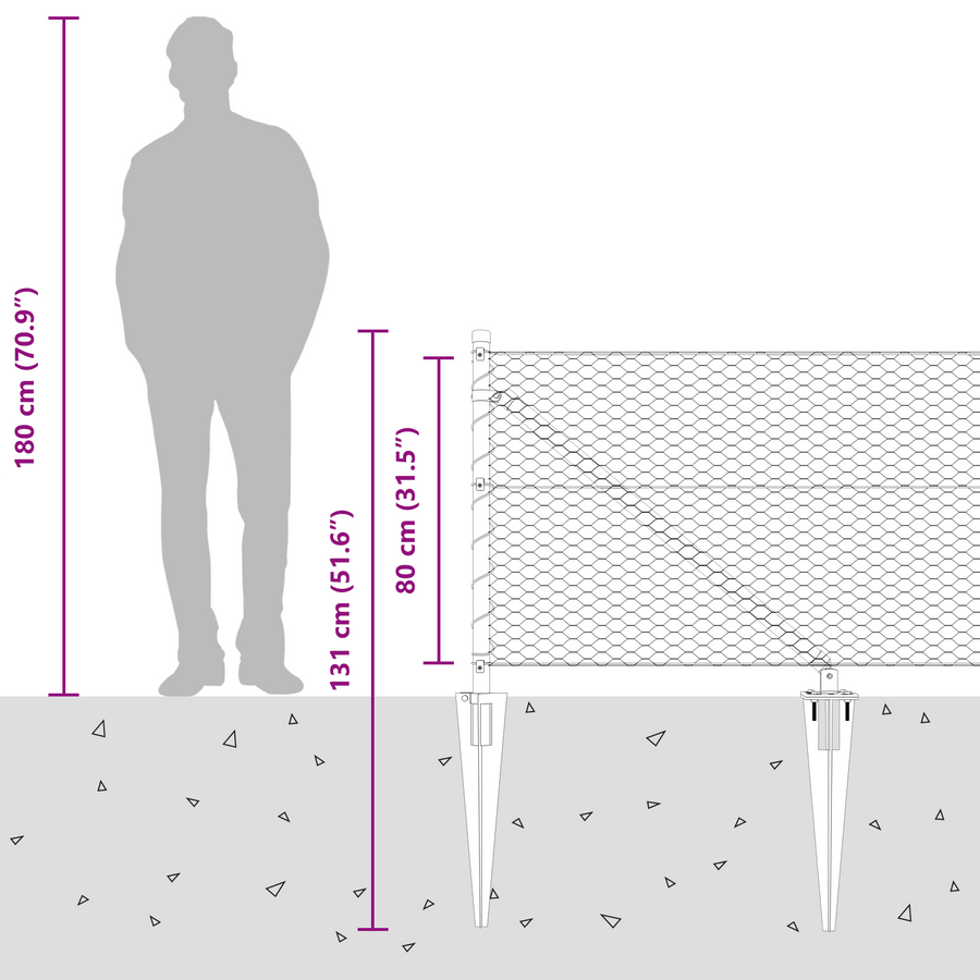 Hexagon Hek Grijs 0.8x50 m Staal