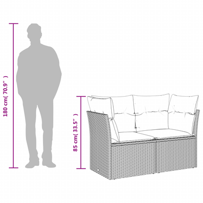 | Tuin Sofa | met kussen Grijs 124 x 62 x 69cm poly rattan