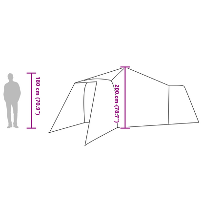 Tent met dak Grijs en Oranje 492 x 492 x 275 cm Polyester
