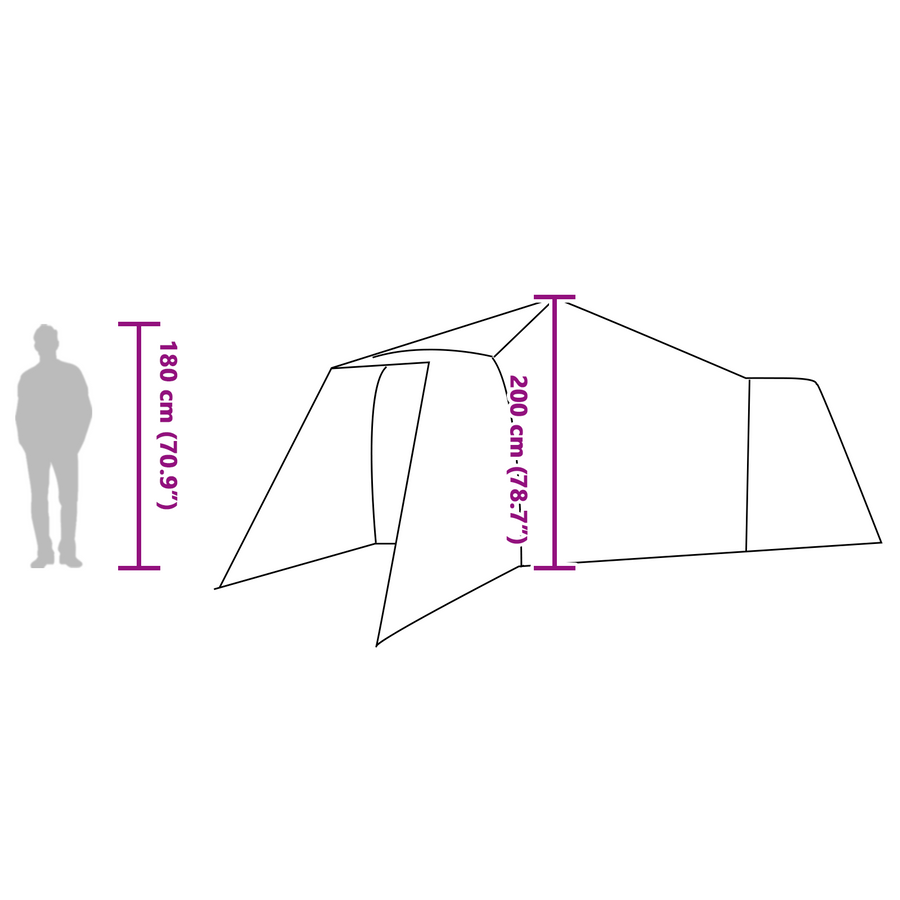 Tent met dak Grijs en Oranje 492 x 492 x 275 cm Polyester