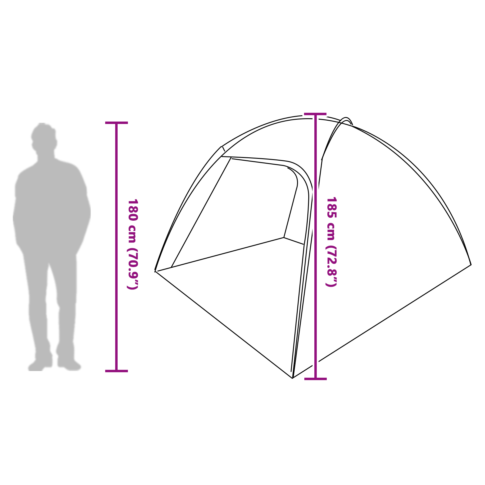 Tent met dak Grijs en Oranje Large Polyester en glasvezel