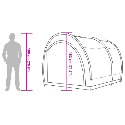 Fietstent met dak met opslag met luchtopening Groen 256 x 222 x 182 cm