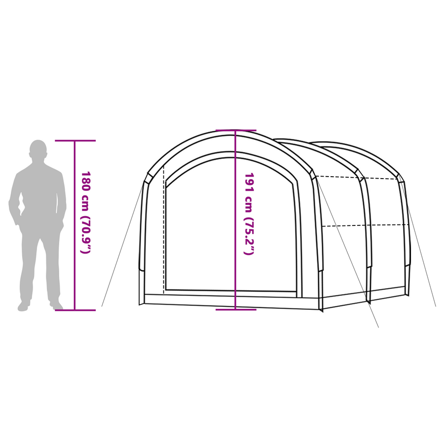 Tent met dak met luchtopening Blauw 268 x 240 x 191 cm