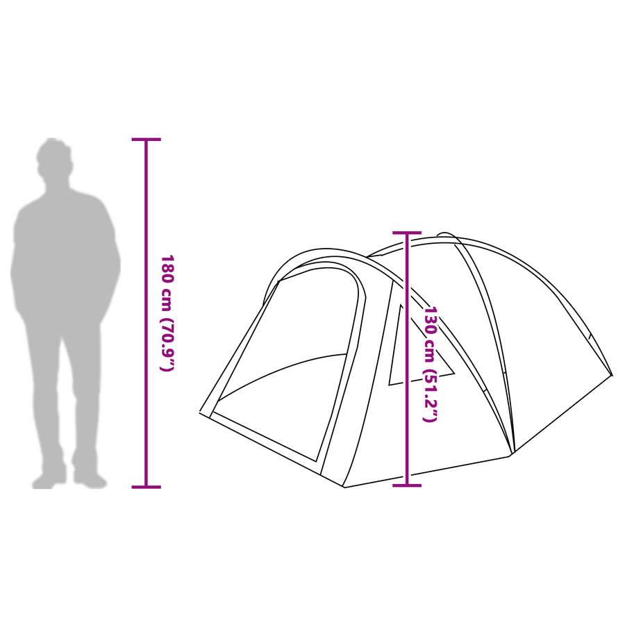 Tent met dak Groen Medium Polyester en glasvezel
