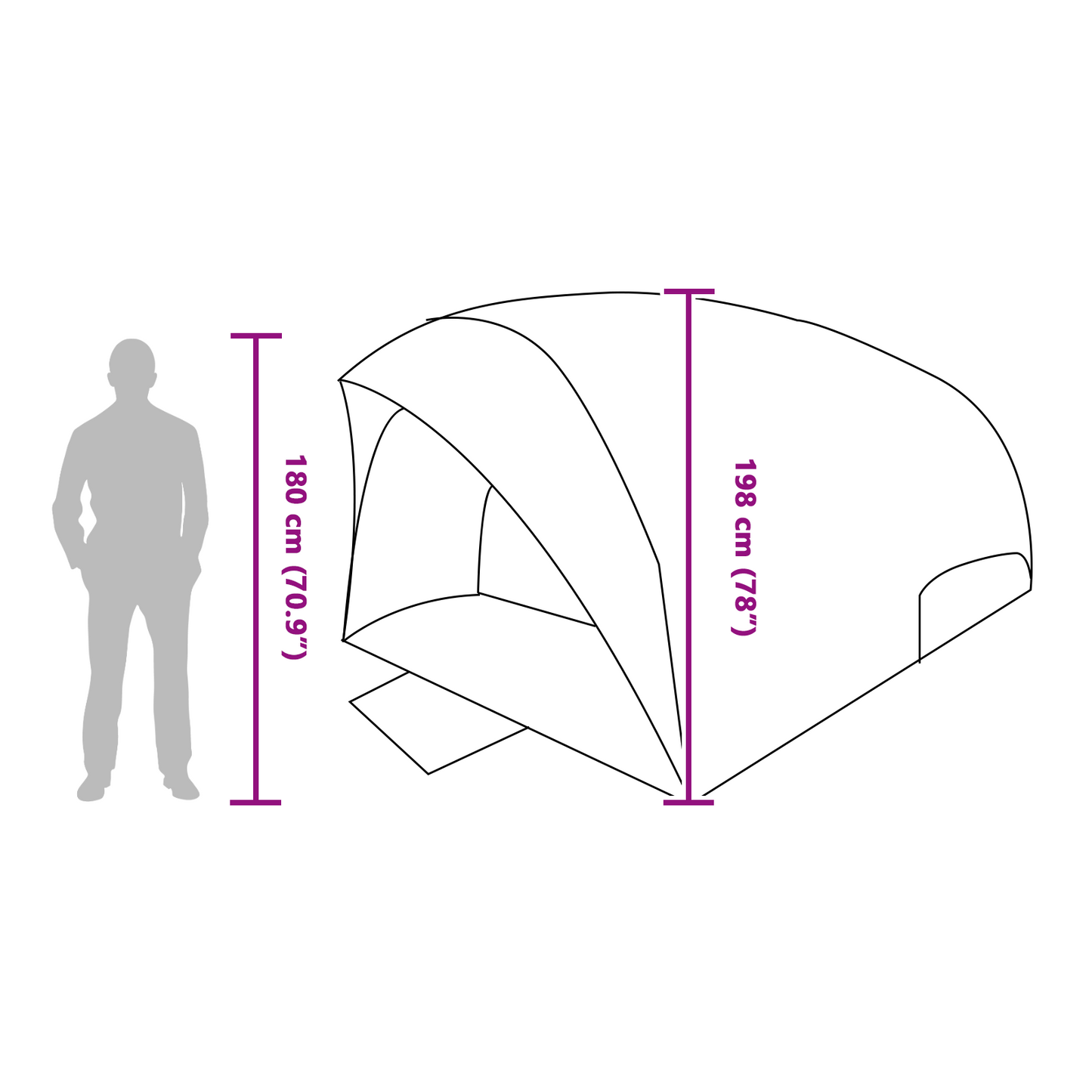 Tunnel tent 410 x 285 x 198 cm