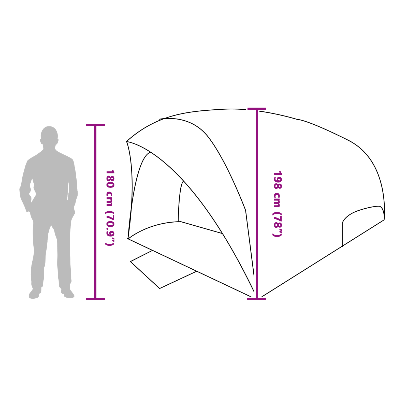 Tunnel tent 410 x 285 x 198 cm