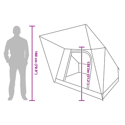 Tent Grijs en oranje 223 x 163 x 130 cm