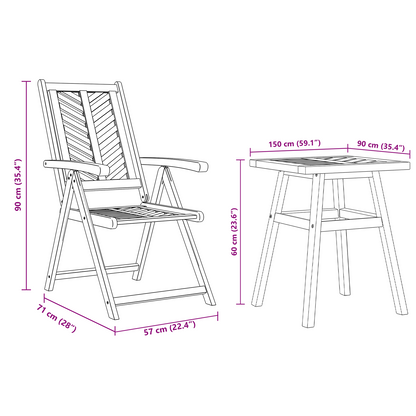 Tuin Bistro Set 3 pcs Bruin Massief acaciahout
