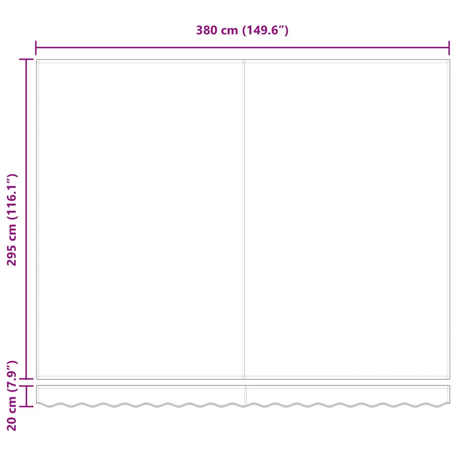 Handmatige Inklapbare Luifel met LED Meerkleurige Stripe 400x350 cm