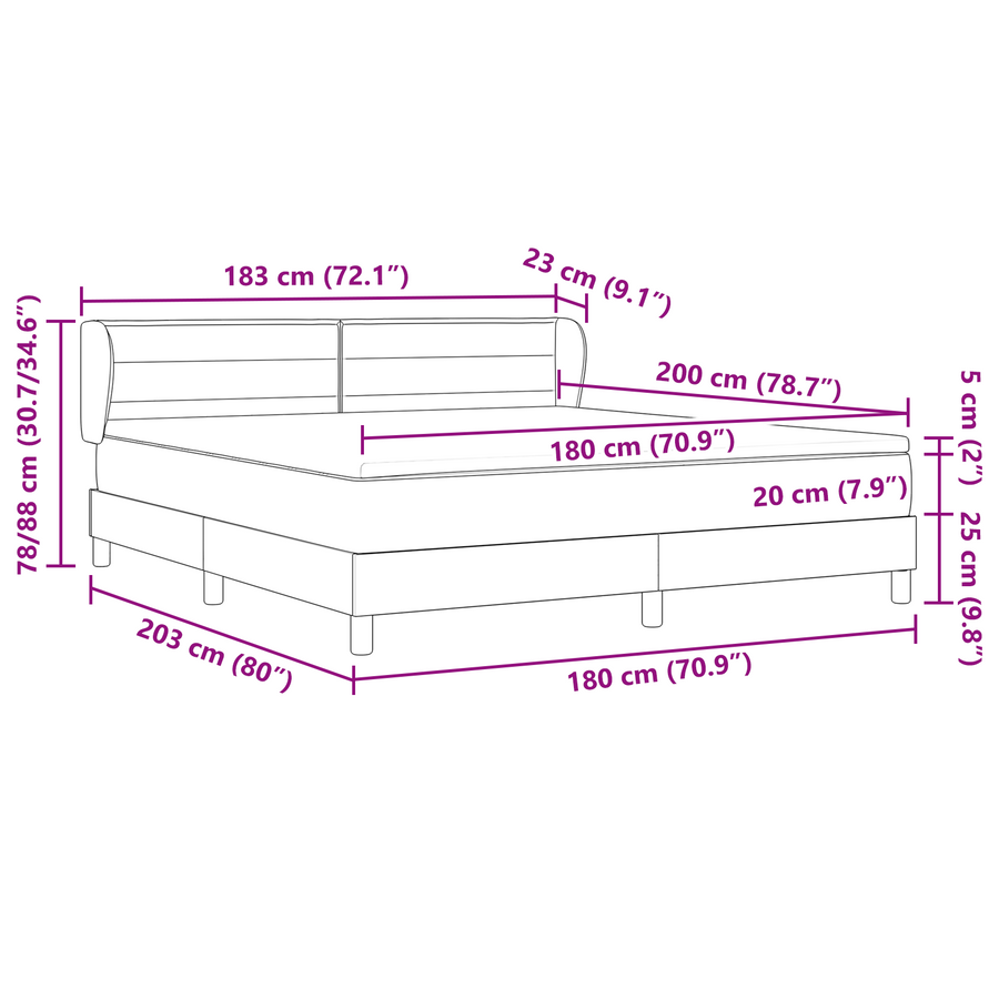Boxspringbed met matras stof blauw 180x200 cm