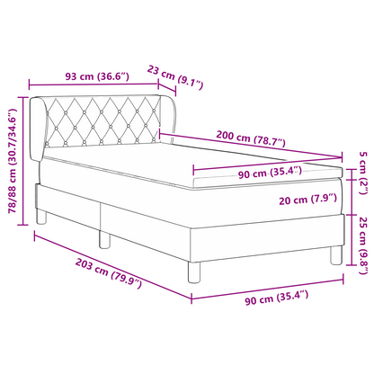Boxspringbed met matras fluweel donkergroen 90x200 cm