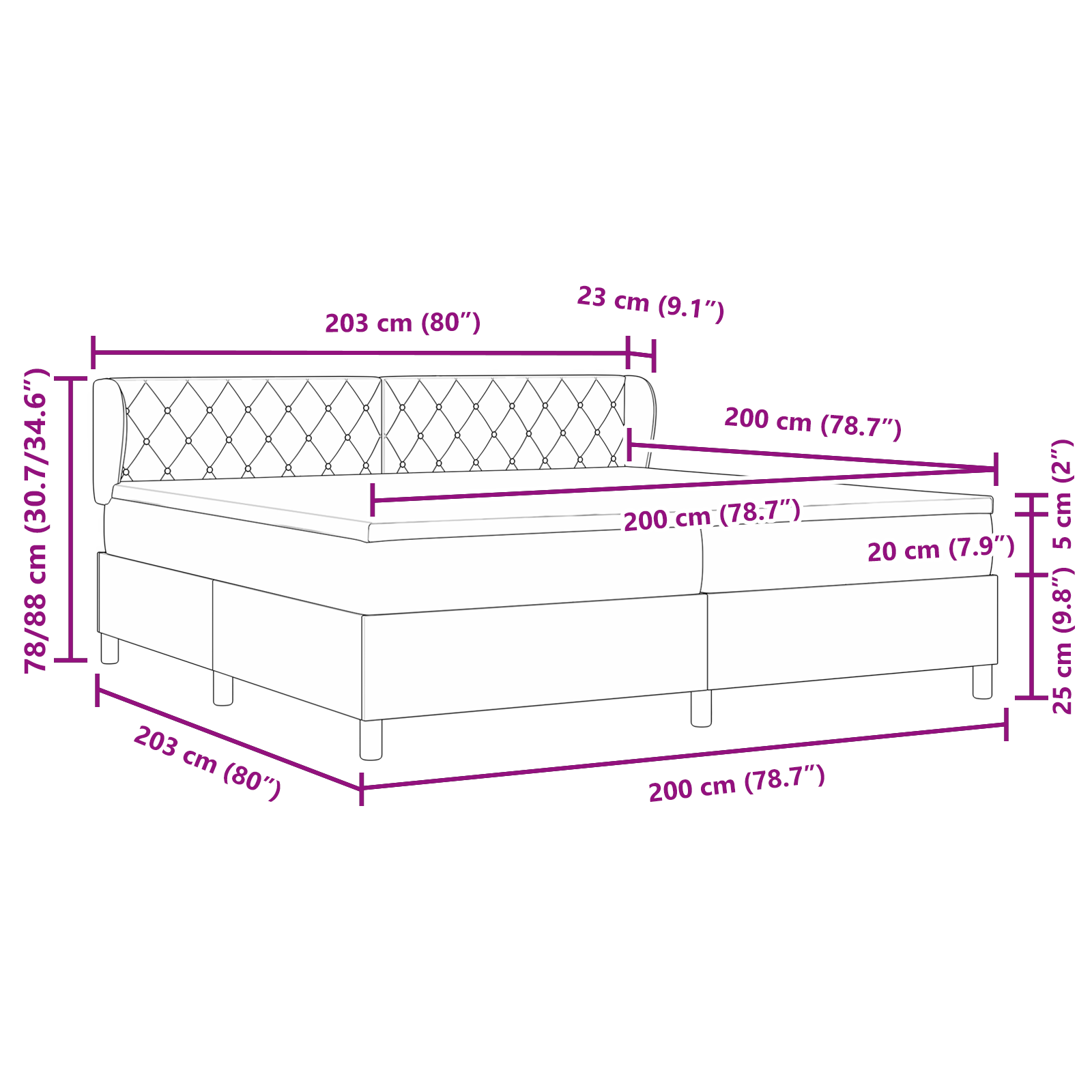 Boxspringbed met matras fluweel donkergrijs 200x200 cm