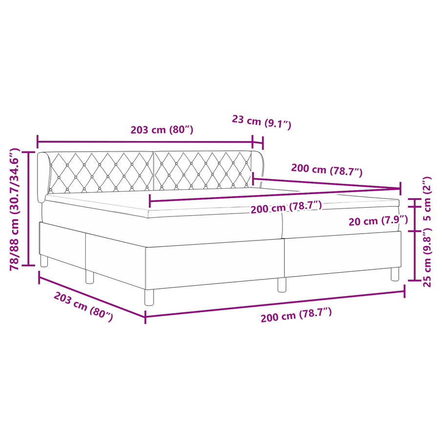 Boxspringbed met matras fluweel donkergrijs 200x200 cm