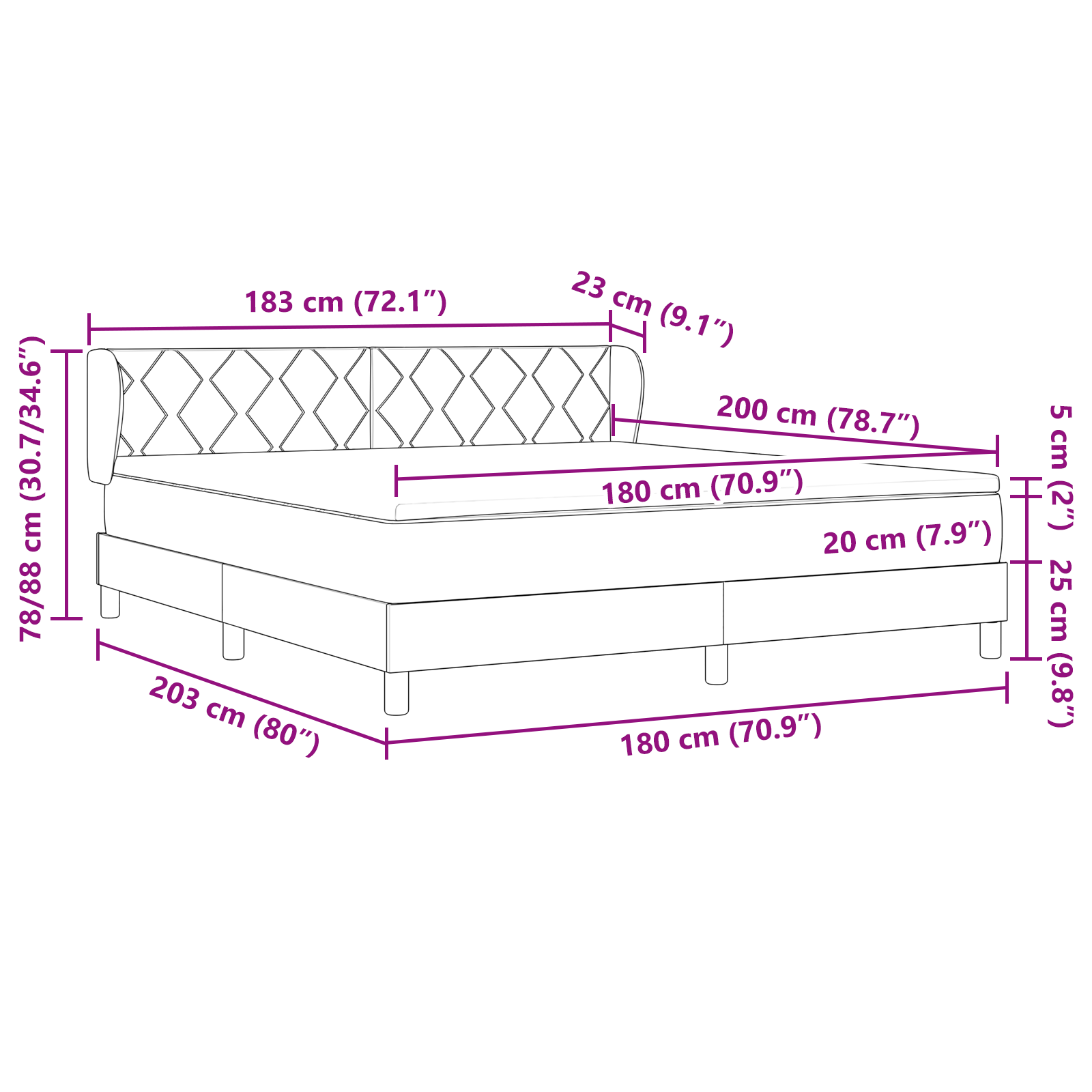 Boxspringbed met matras fluweel zwart 180x200 cm