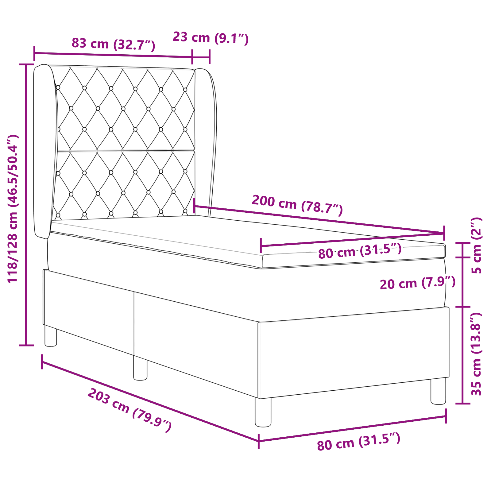 Boxspringbed met matras fluweel lichtgrijs 80x200 cm
