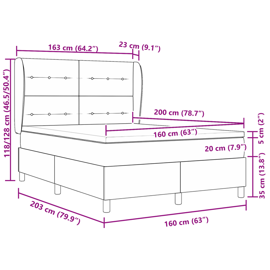 Boxspringbed met matras fluweel donkerblauw 160x200 cm