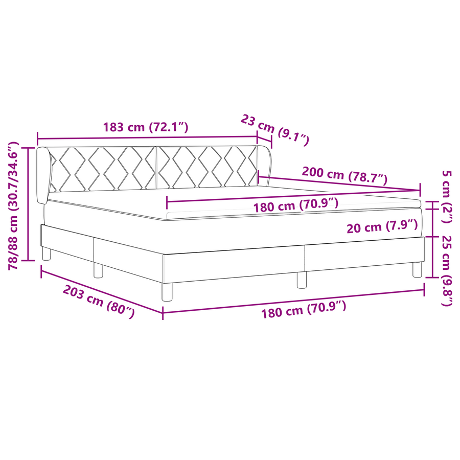 Boxspringbed met matras fluweel donkergroen 180x200 cm