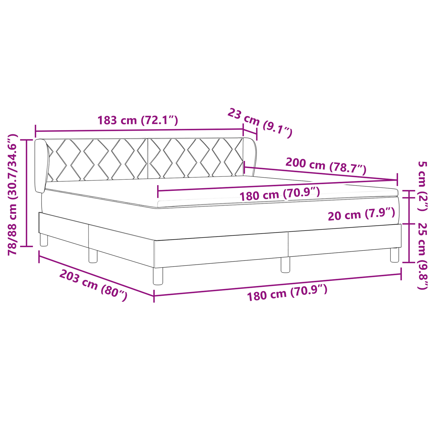 Boxspringbed met matras fluweel roze 180x200 cm