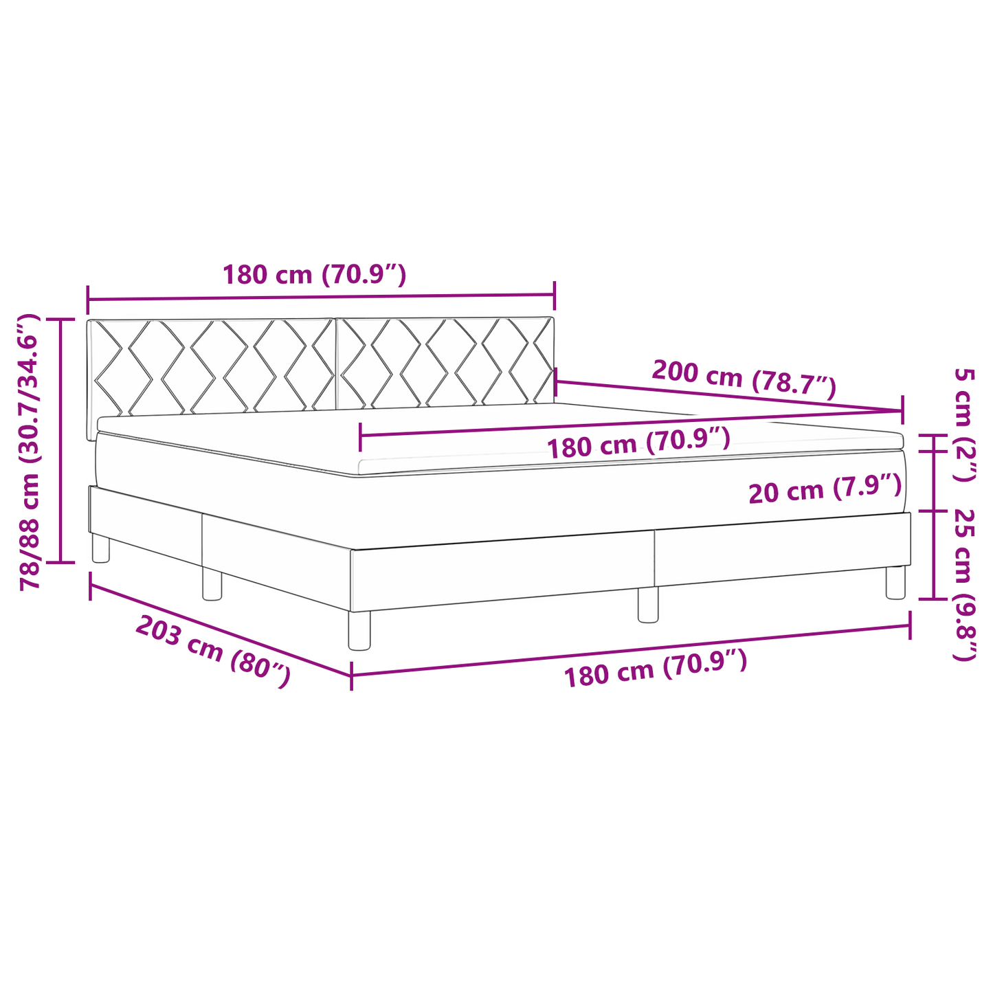 Boxspringbed met matras en LED fluweel roze 180x200 cm