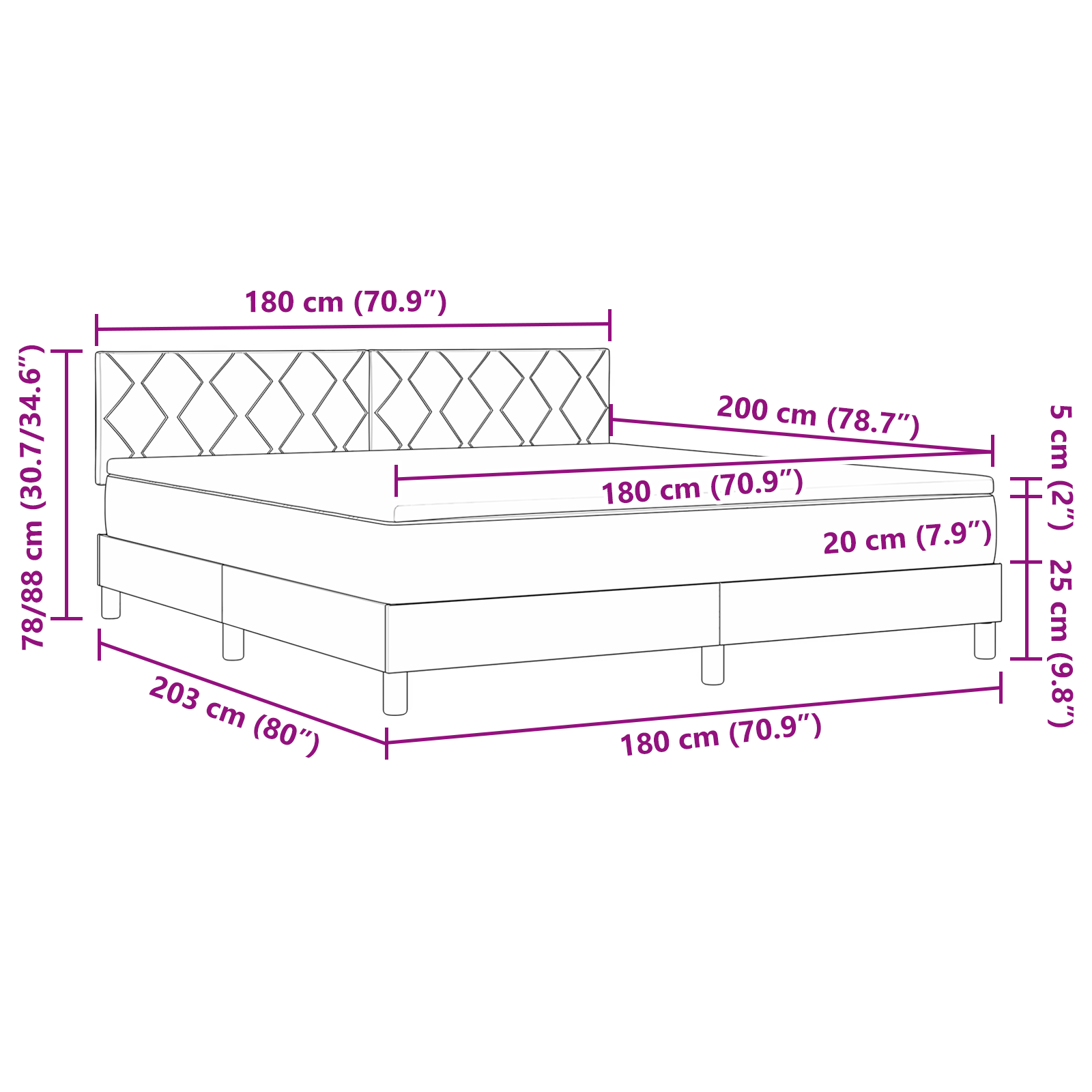 Boxspringbed met matras en LED fluweel roze 180x200 cm