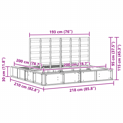 Bedframe met opbergruimte wax bruin 180x200 cm massief vurenhout