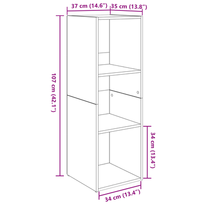 TV-kast 4 pcs Zwart eiken 37 x 35 x 107.5 cm Engineered hout