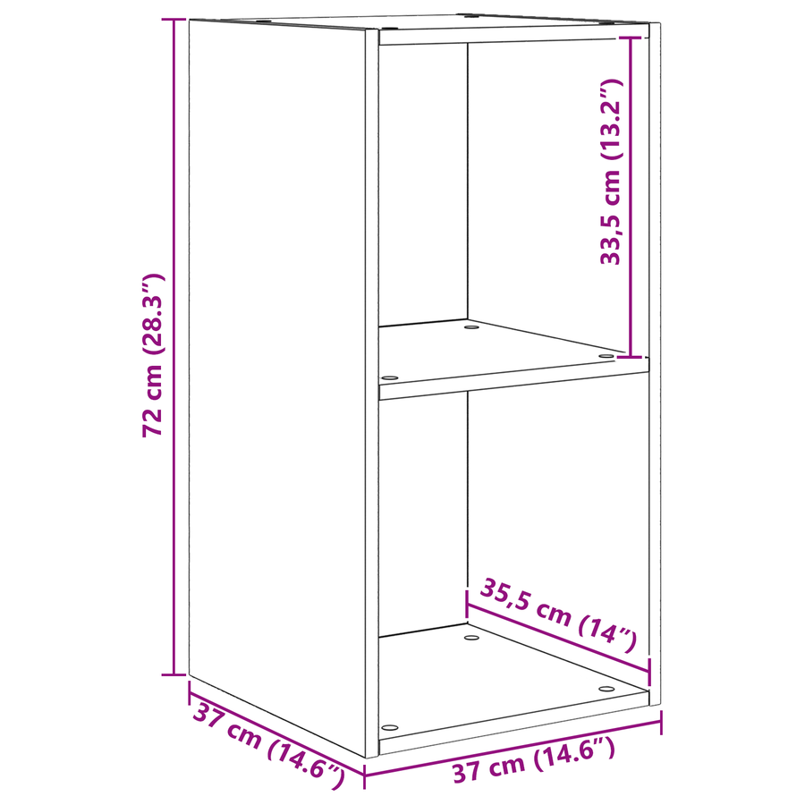 Wand TV Kast 4 pcs Oud hout 37 x 37 x 72 cm Bewerkt hout