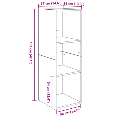 TV-kast 3 pcs Oud hout 37 x 35 x 107,5 cm