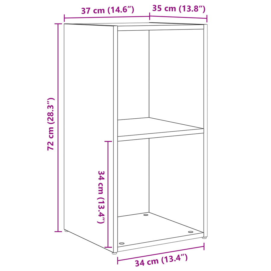 Tv-meubelset 2 pcs Oude hout 72 x 35 x 36.5 cm Bewerkt hout