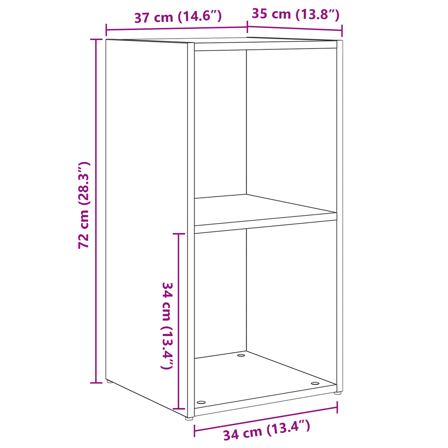Tv-meubelset 2 pcs Zwart eiken 72 x 35 x 36.5 cm Bewerkt hout