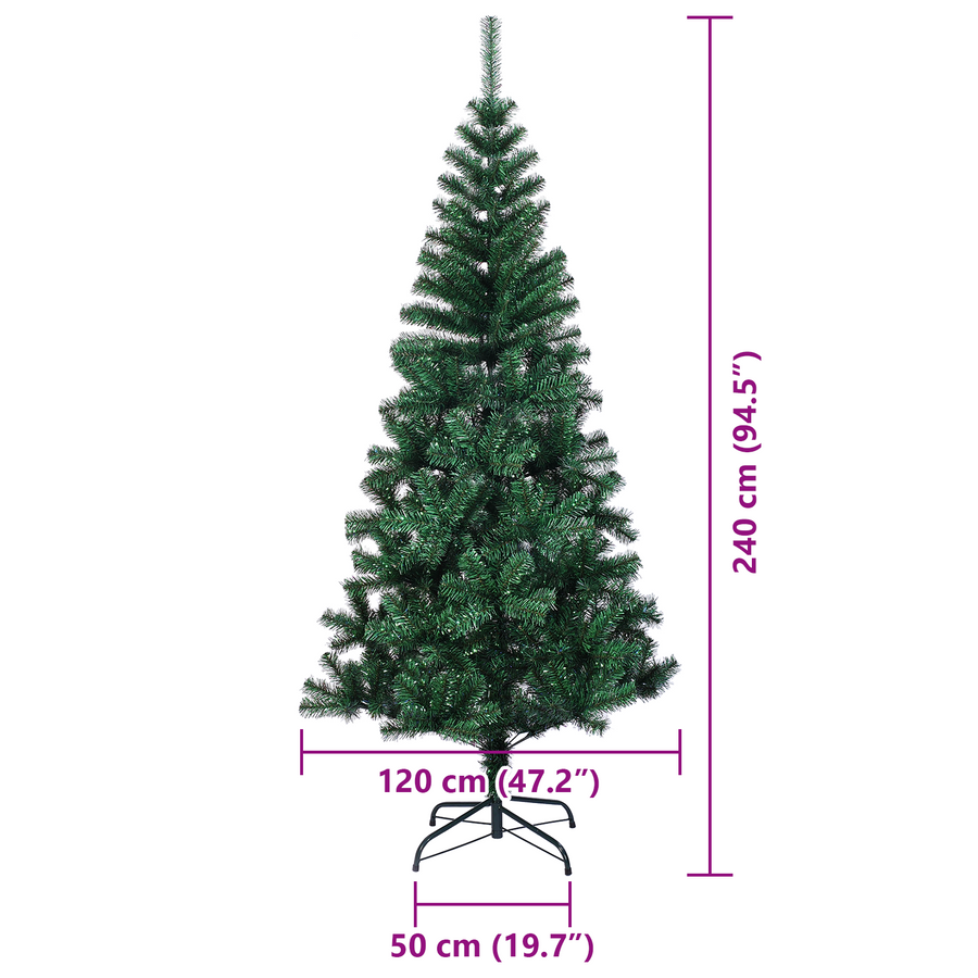 Kunstkerstboom met decoratieve touwlichten Groen 240 cm PVC