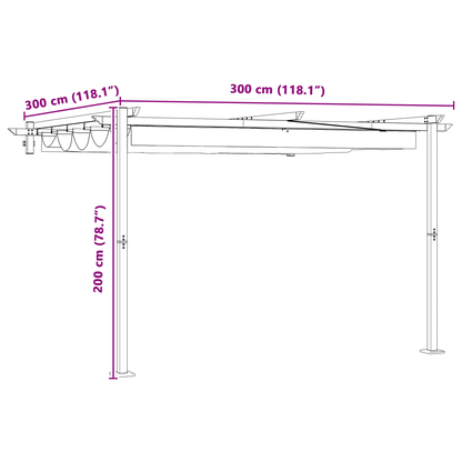 Wandgemonteerde Pergola Crème 3 x 3 m Staal