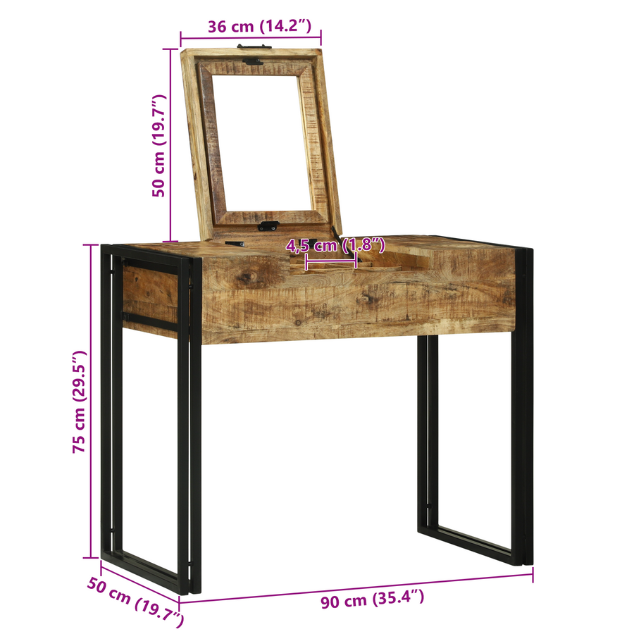Kaptafel 90x50x75 cm van Massief Mango Hout