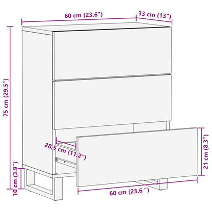 Dressoir 60x33,5x75 cm van Massief Mango Hout
