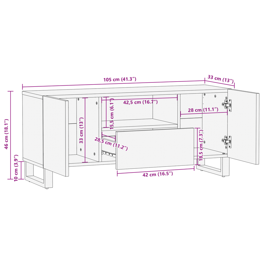 Media-opslagkasten en rekken Wit en zwart 100 x 33.5 x 46 cm