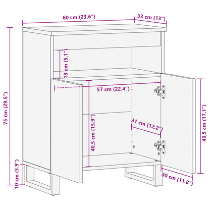 Media-opslagkasten en rekken Wit en zwart 60 x 33.5 x 75 cm