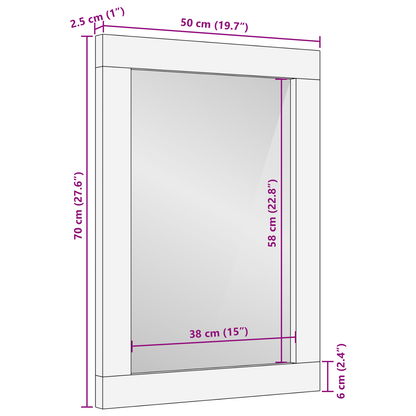Badkamermeubels met spiegel Bruin, zilver 50 x 2.5 x 70 cm