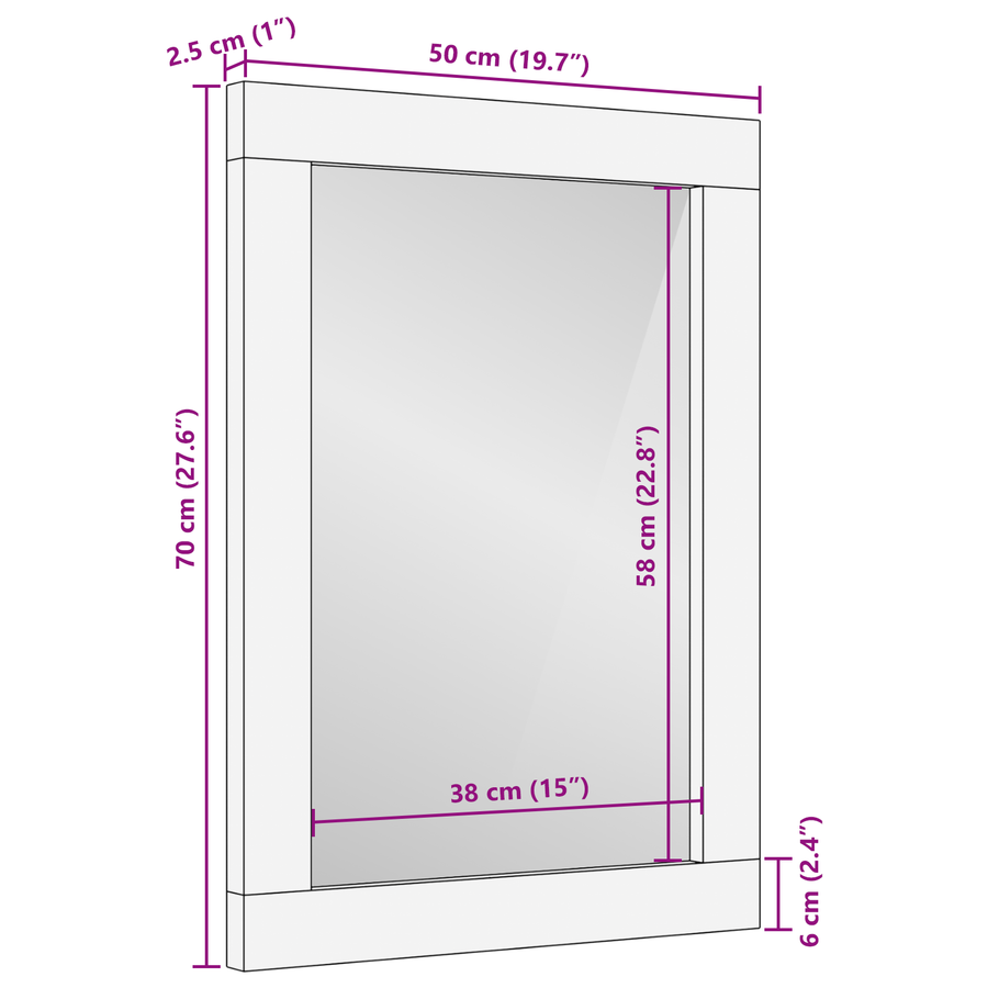 Badkamermeubels met spiegel Bruin, zilver 50 x 2.5 x 70 cm