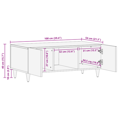 Salontafels Bruin 100 x 54 x 40 cm Bamboe en massief mango hout