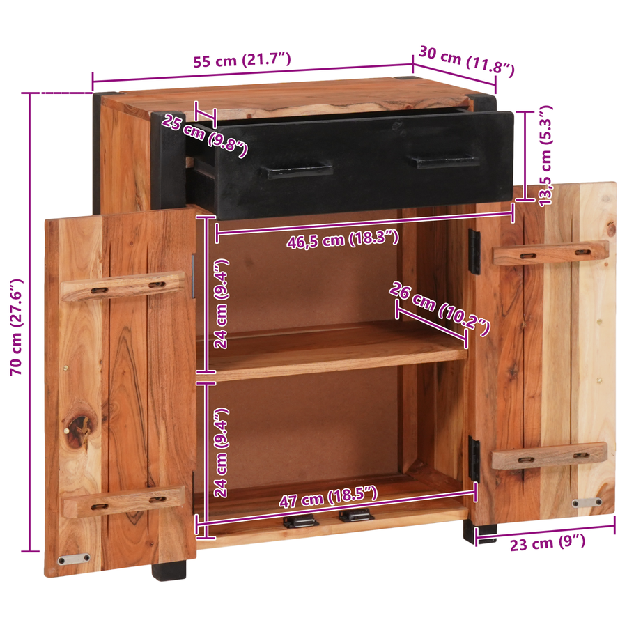 Buffets & Zijtafels Bruin 55 x 30 x 75 cm Massief acaciahout