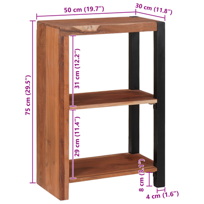 Boekenkast Bruin, Zwart 80 x 30 x 110 cm Massief Acaciahout