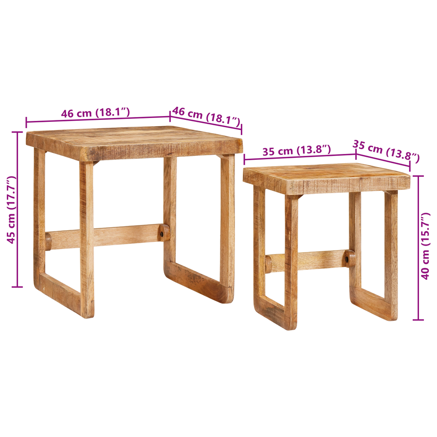 Eindtafels Bruin massief mangohout