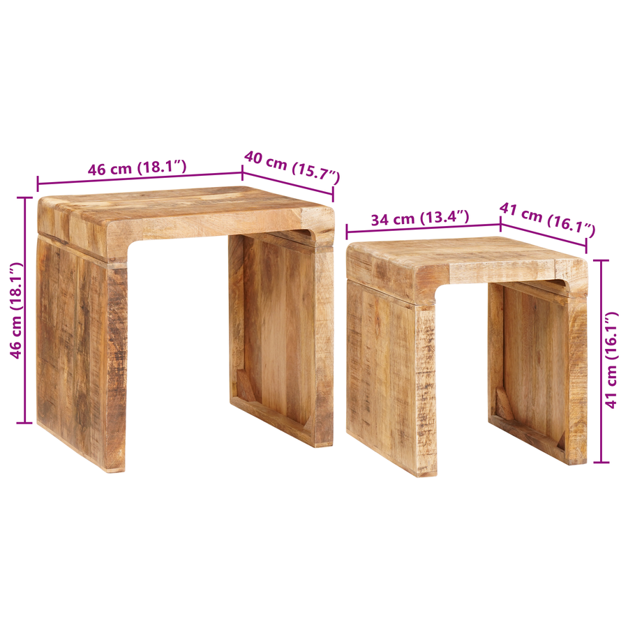 Eindtafels Bruin massief mangohout