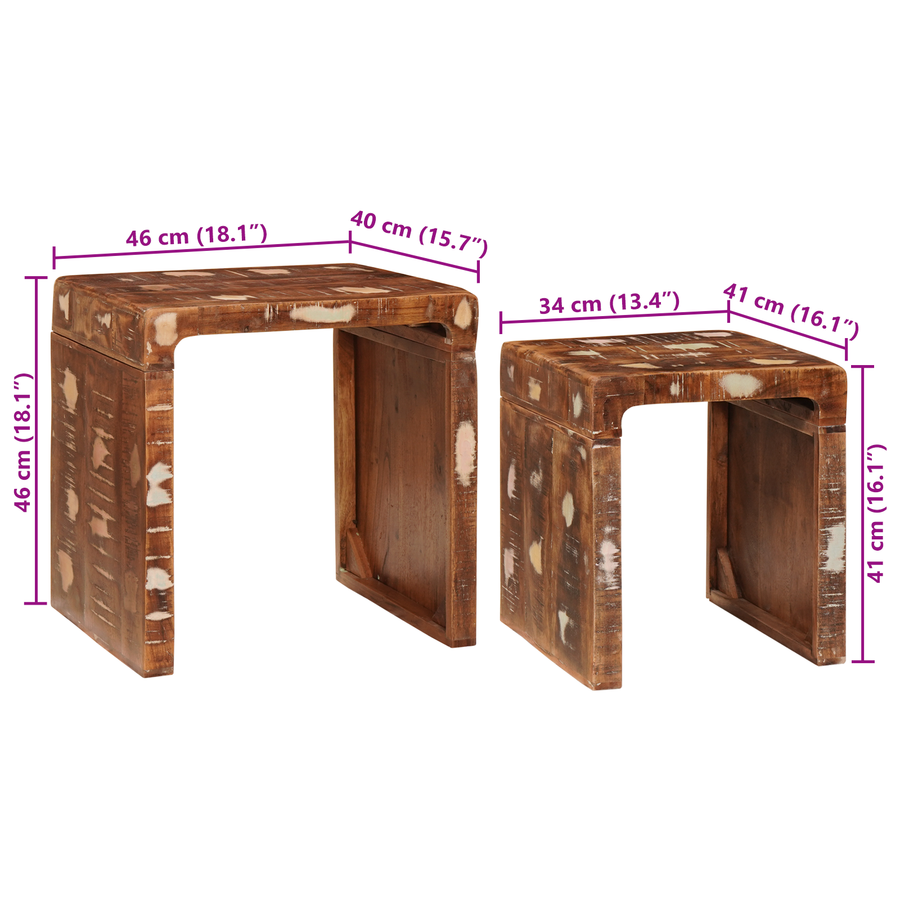 Eindtafels Multikleur massief gerecycled hout