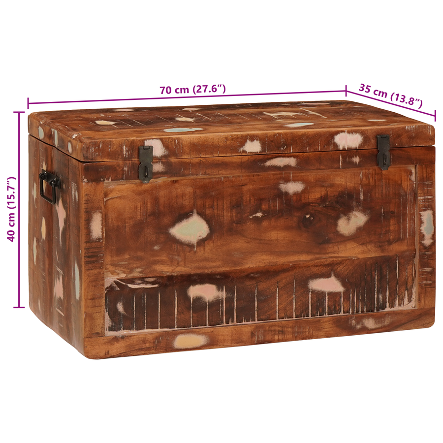 Opslagdoos Multikleur 70 x 35 x 40 cm massief gerecycled hout